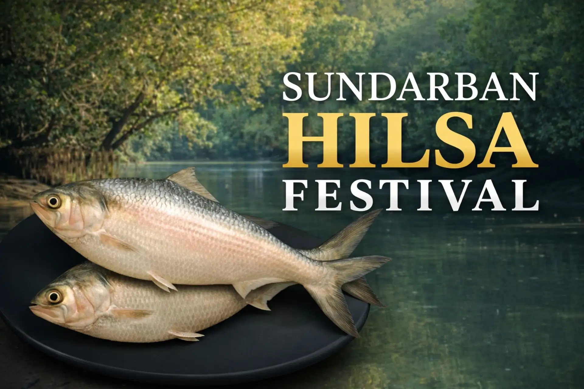 Hilsa fish with Sundarban forest during Sundarban hilsa festival 2026